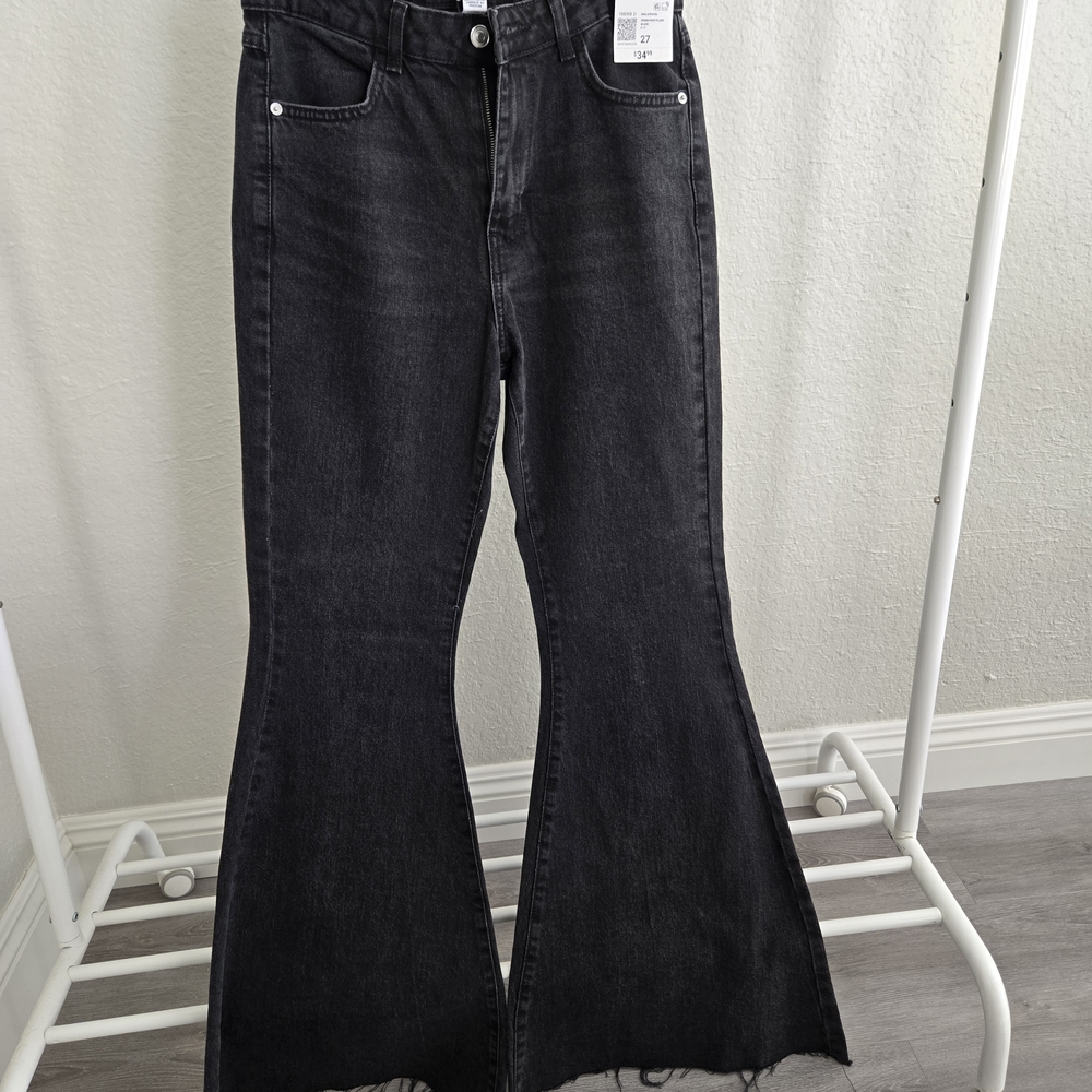 Forever 21 Black Flare Wide Leg Jeans